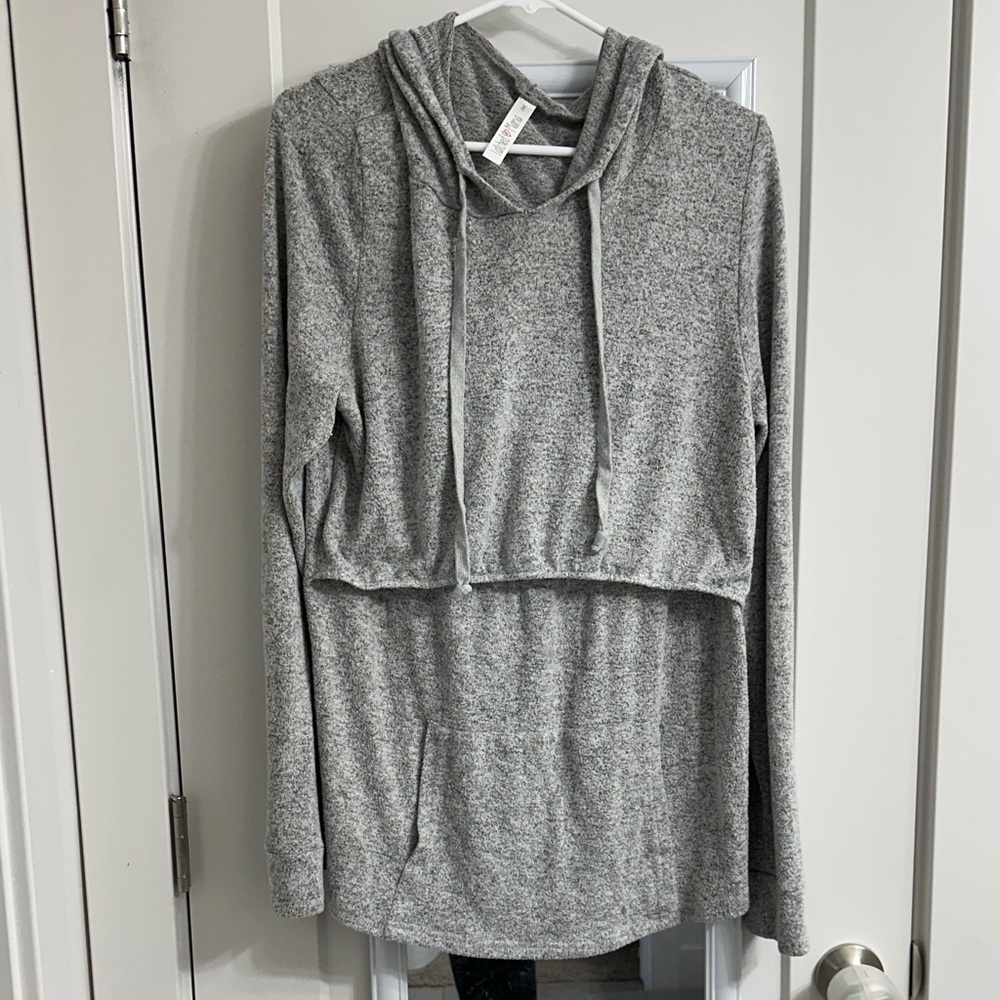 Gray Women's Hooded Top